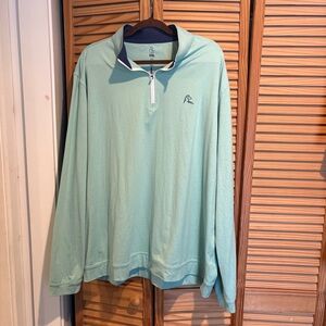 Rhoback Heather Performance Fleece Pullover XXXL Quarter Zip Aquafrost